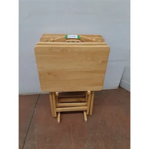 * 4 Wooden TV Trays w/Rack - 19x10x30" - PU Only