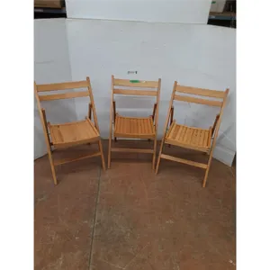 * (3) Wooden Folding Chairs - Cannot Ship