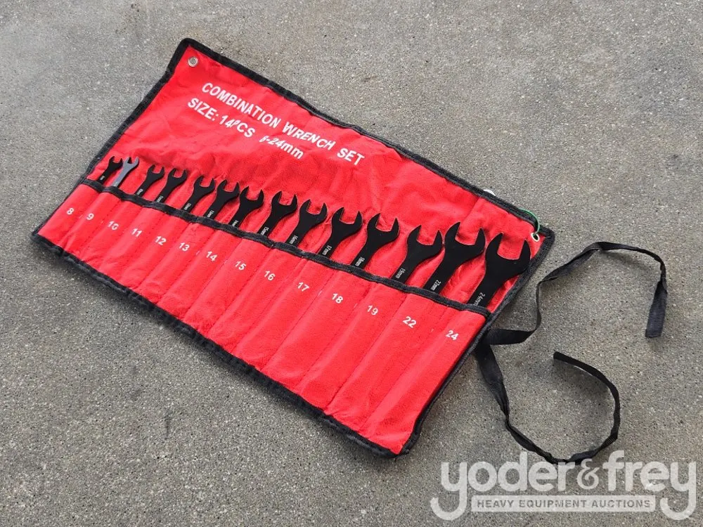 Unused 14 pc Combination Wrench Set, 8 to 24 mm