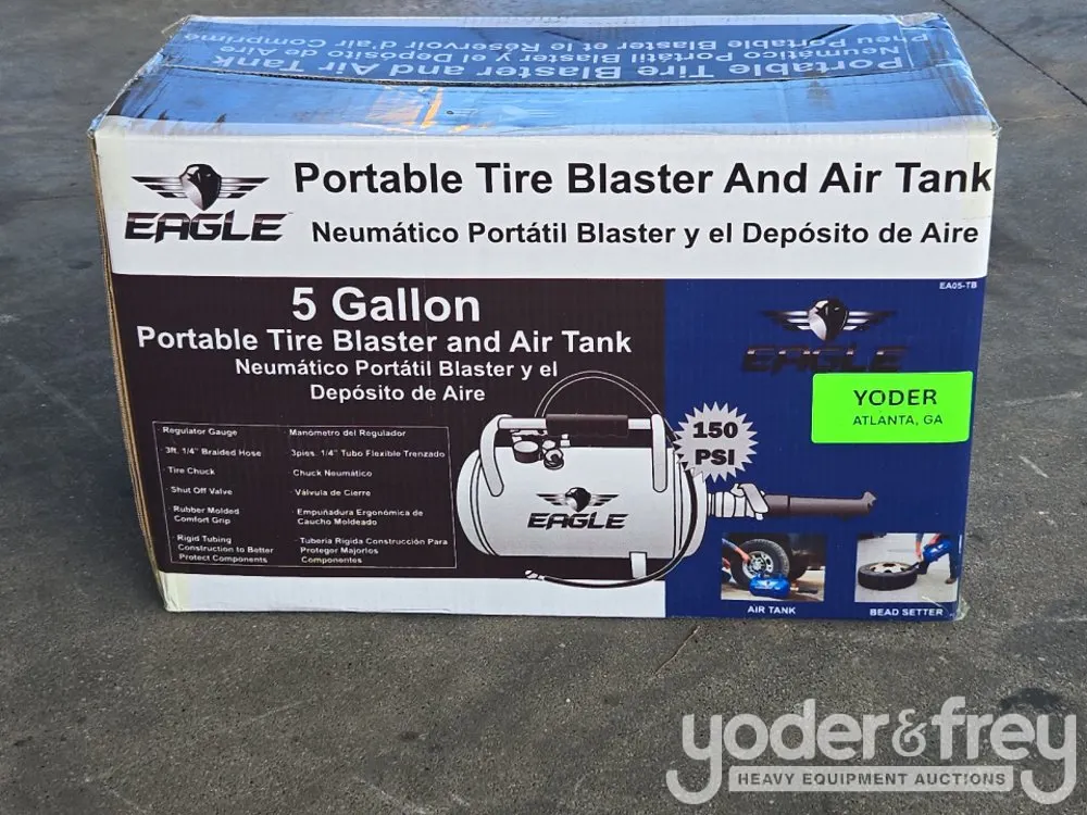 Unused 5 Gal Tire Blaster, Air Tank Combo
