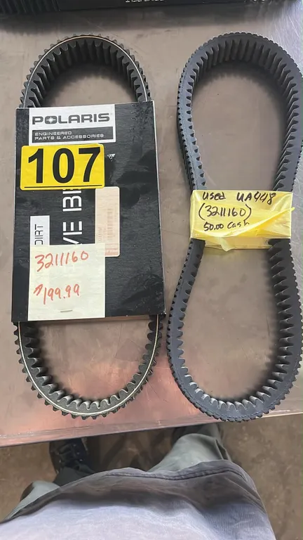 OFFSITE - 1 new and 1 used Polaris 3211160 sportsman atv belt