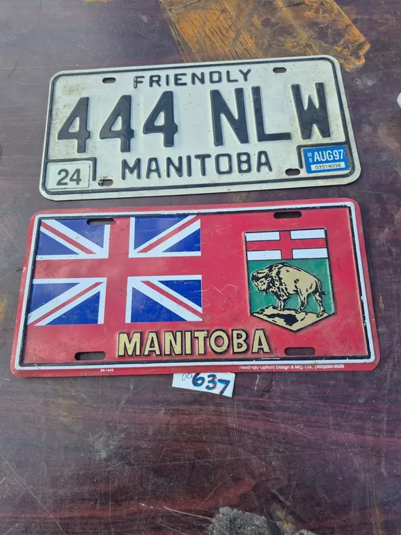 2 Manitoba, license plates.