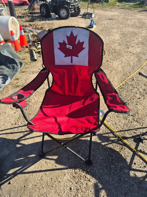 Canadian flag folding chair.