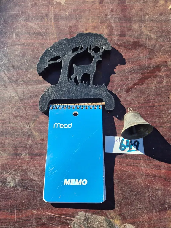 New wall-mount, notepad holder and small bell.