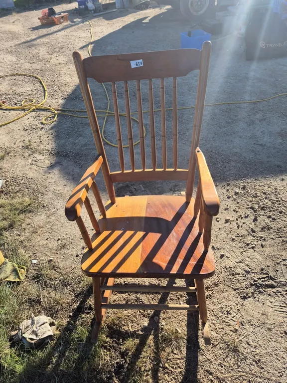 Wooden rocking chair.