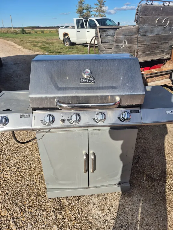 Barbecue with propane tank included