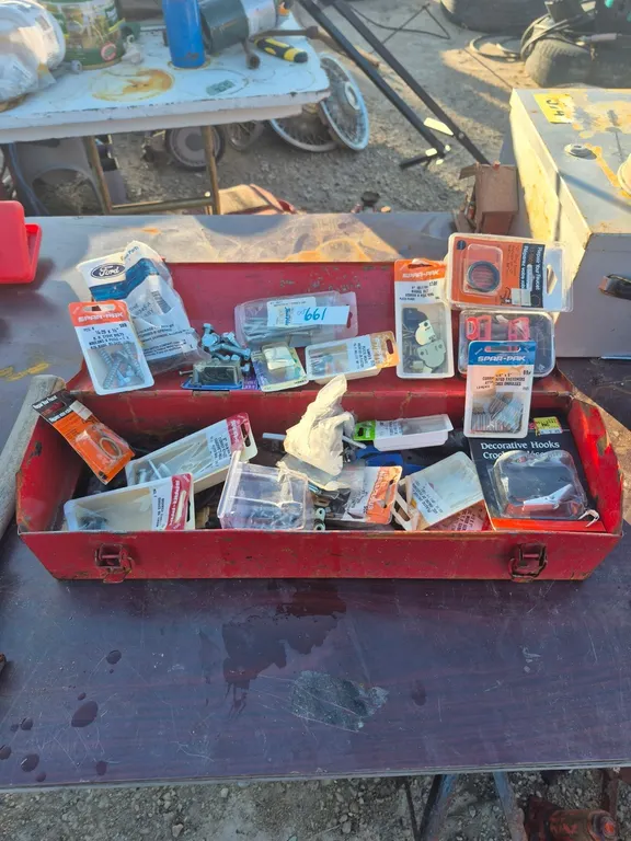 Toolbox with shop supplies.
