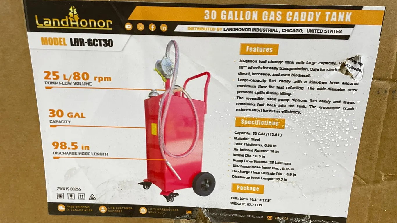 LandHonor 30 Gallon Gas Caddy Tank