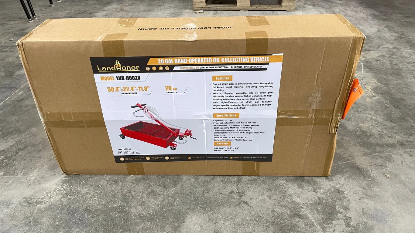 LandHonor 20 Gallon Hand Crank Oil Collection Cart