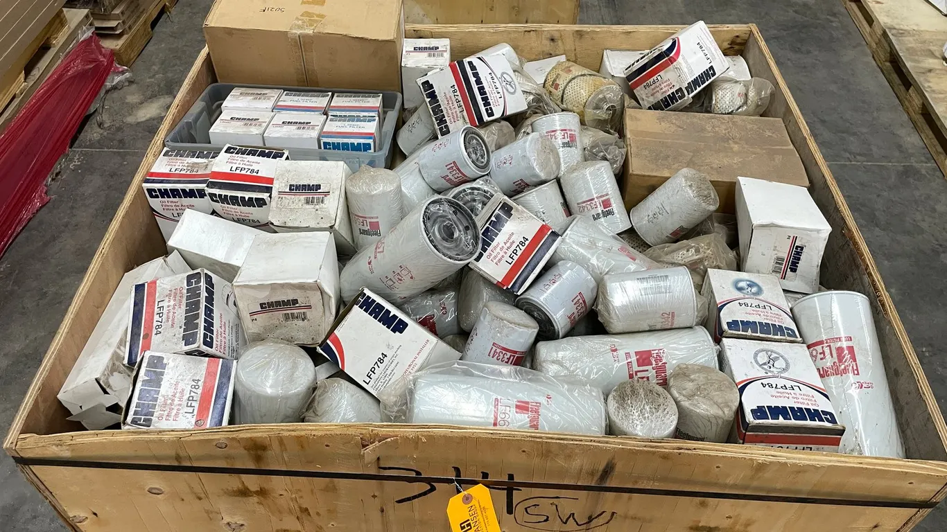 Wood Gaylord Full of Oil and Fuel Filters