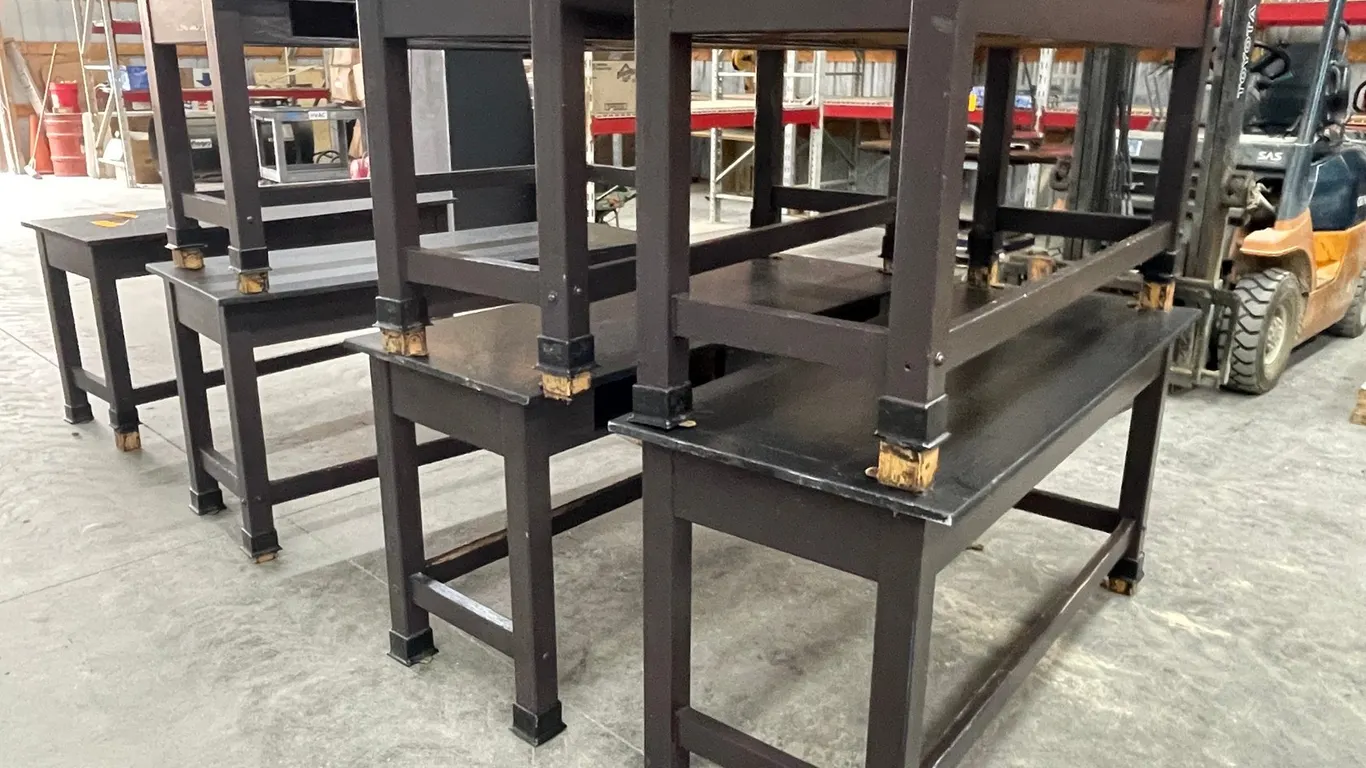 (7) Brown Composite Top Desks