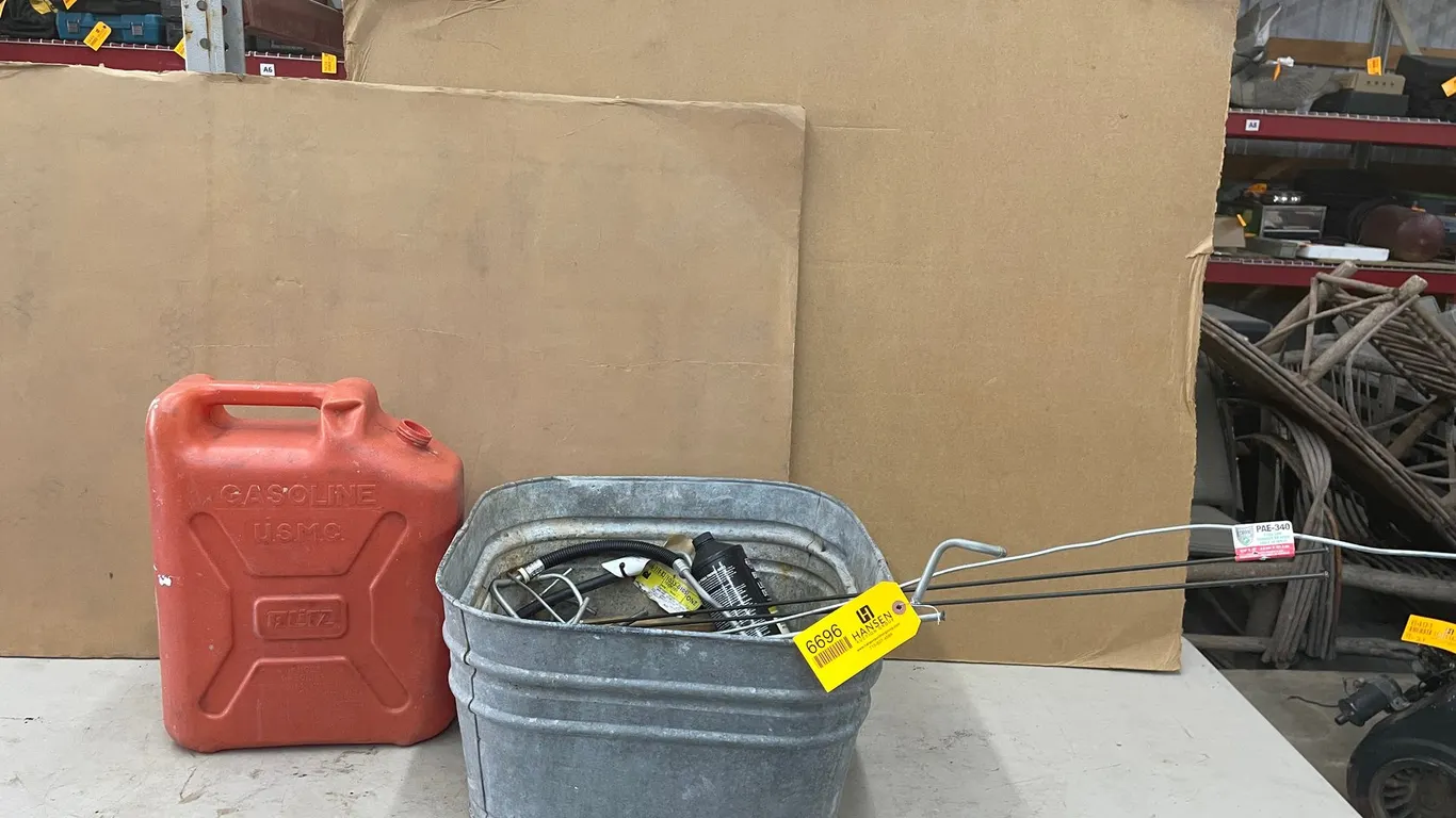 Metal Wash Tub with Automotive Brake Lines