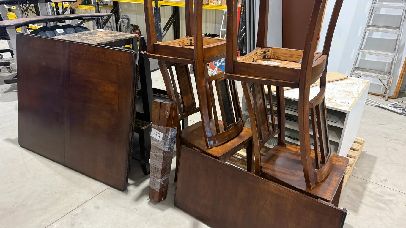 54" x 42" Soild Wood Dining Table and 4 Chairs