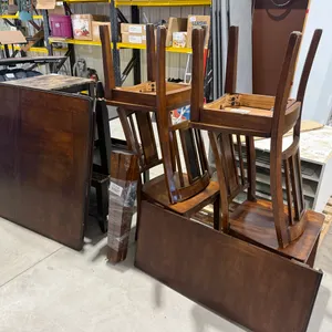 54" x 42" Soild Wood Dining Table and 4 Chairs