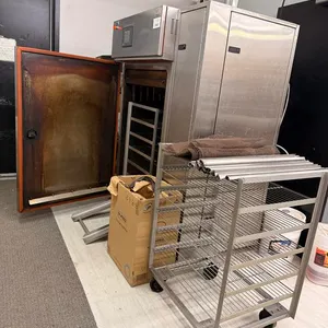 EnviroPac Smoke House with Ram, (2) Rolling Racks, Jerky Mats, S.S. Sausage Hangers, Some Chips and