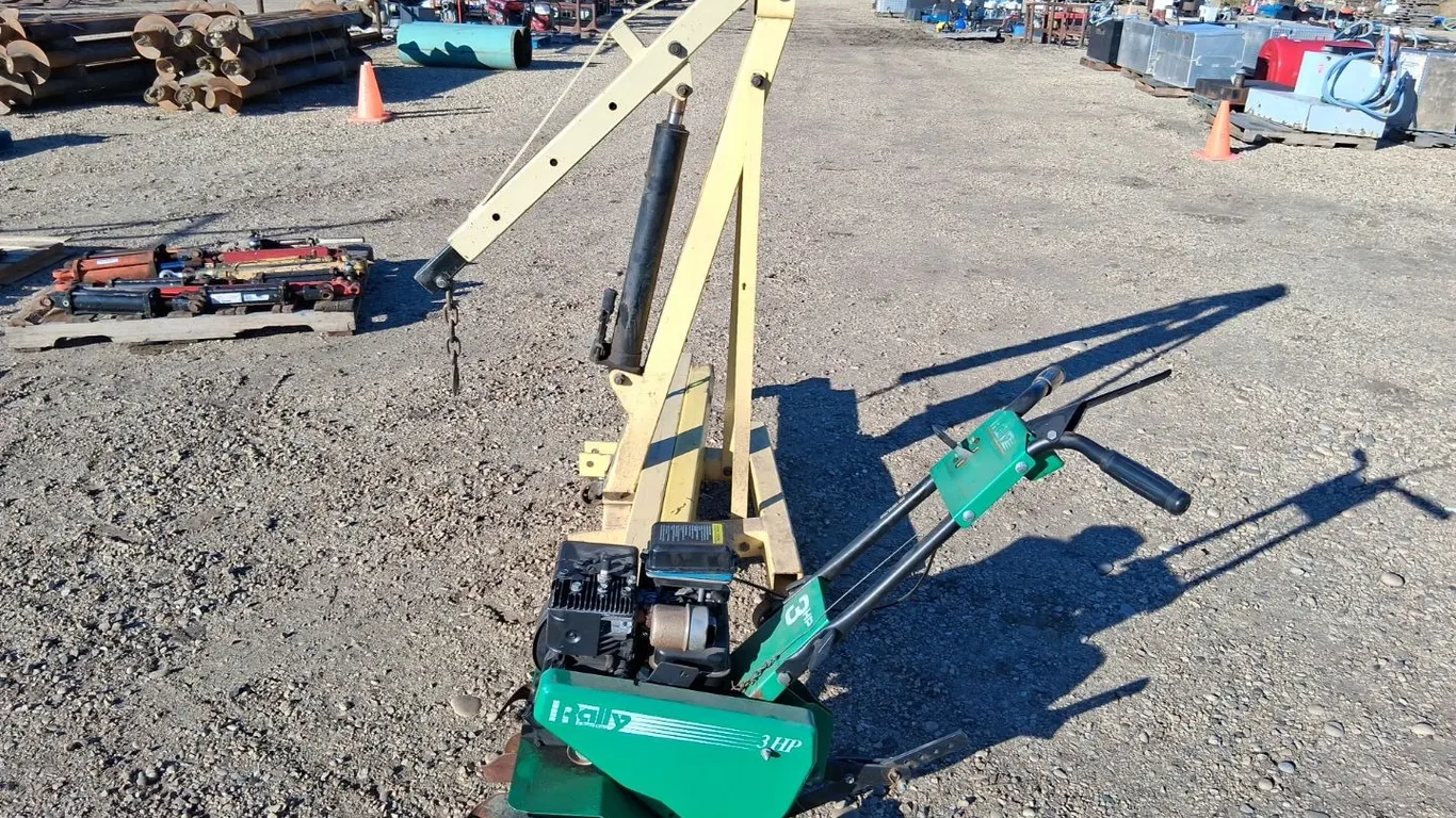 Rally 3Hp 16" Rototiller, Powerfist 2 Ton Folding Hydraulic Hoist