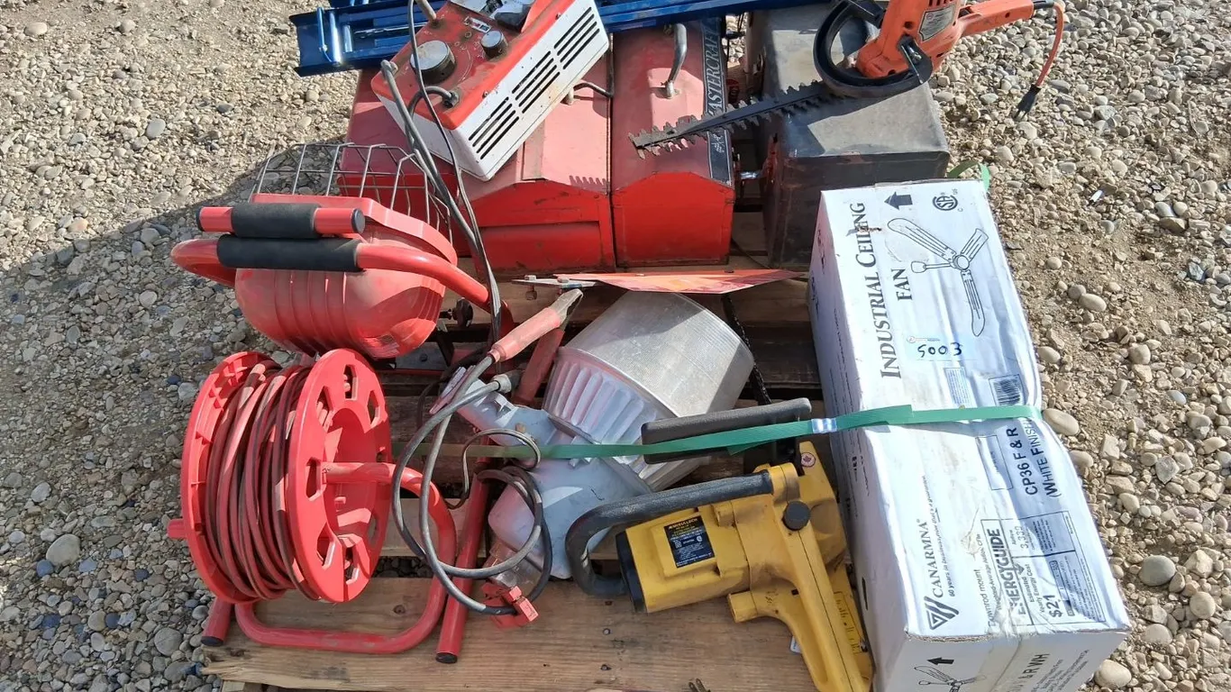 Tool Boxes, Industrial Ceiling Fan, Sawhorses