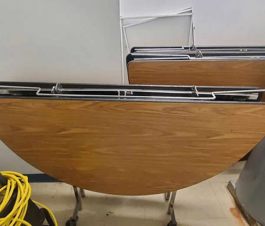(3) Folding/Rolling Round Tables