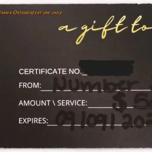 $50 Gift Certificate to Number Juan
