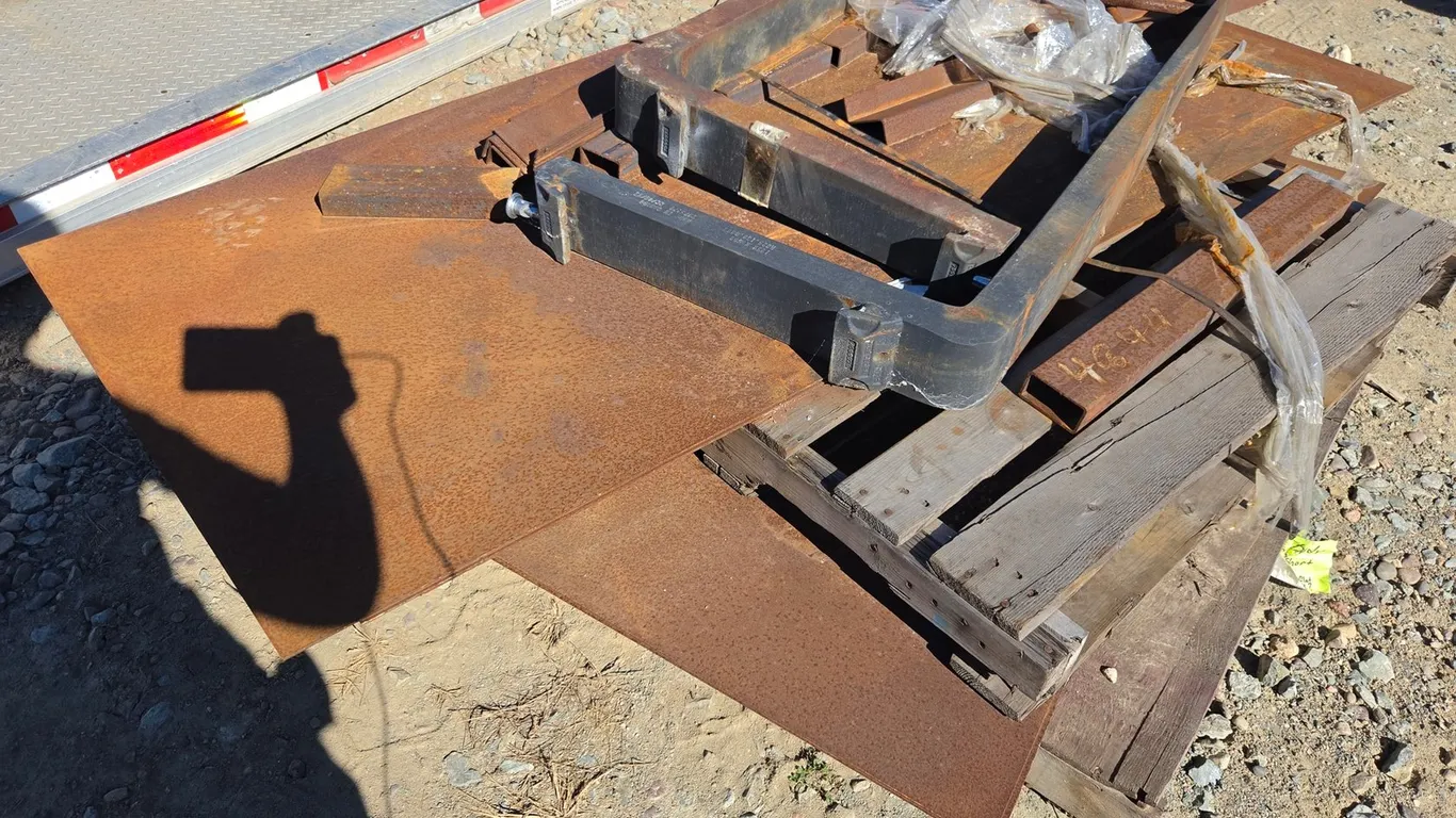 Set Of Approx. 48" Pallet Forks, Pallet Of Misc. Steel