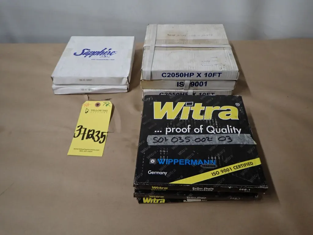 Lot of (9) Assorted Roller Chains