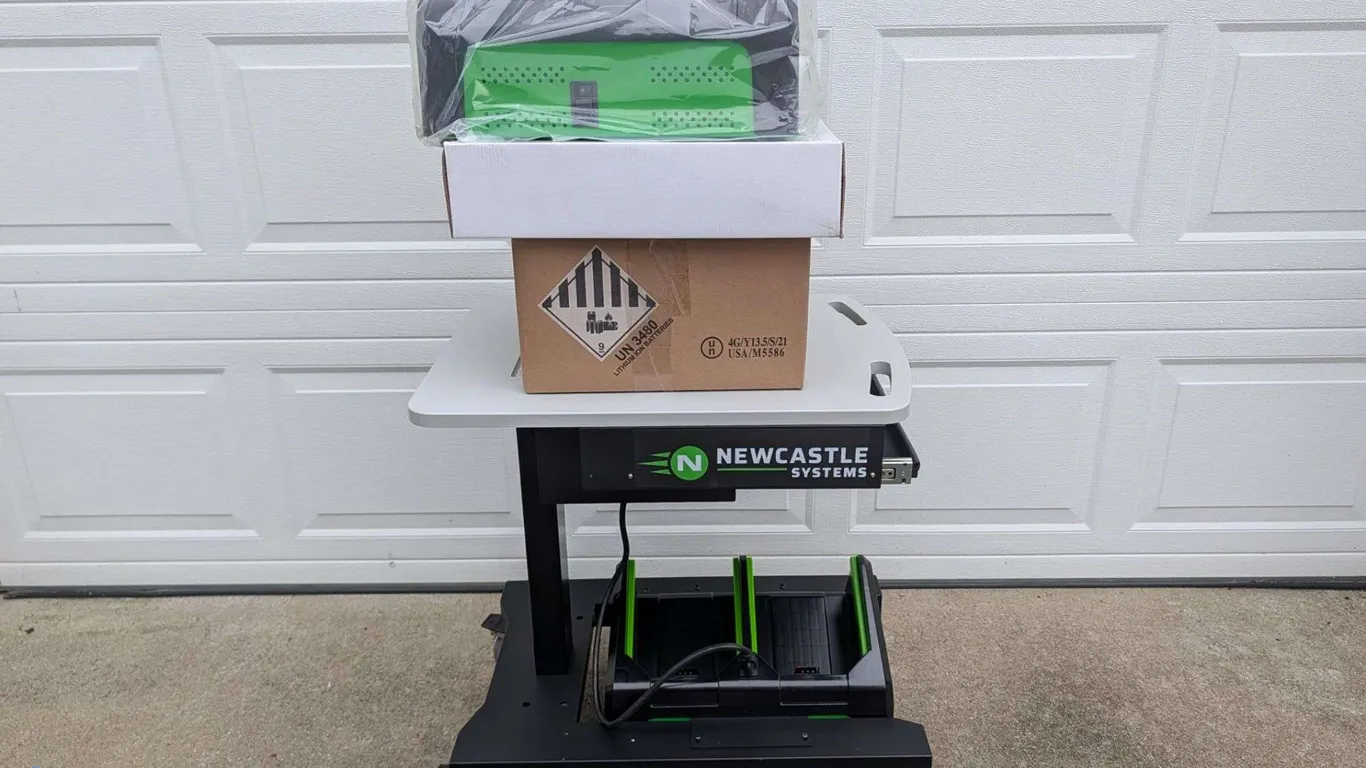 Newcastle Systems Mobile Powered Industrial Workstation Cart with PowerSwap Nucleus Lithium System