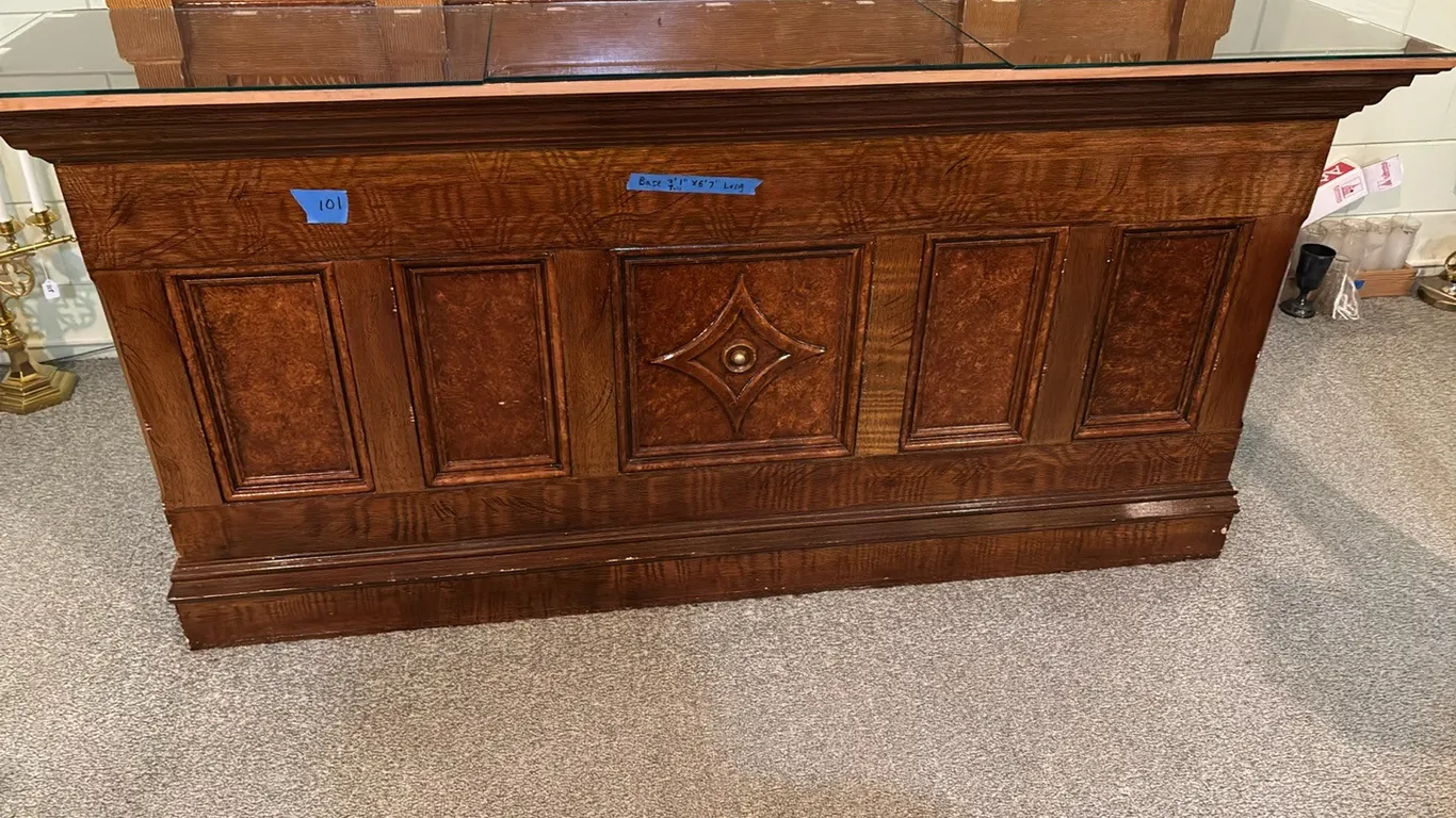 BASE OF ALTAR 3’1”x6’7” WITH STORAGE IN BACK(BRING TOOLS AND HELP TO REMOVE)