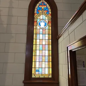 STAIN GLASS WINDOW 20”x76”(BRING TOOLS AND HELP TO REMOVE)