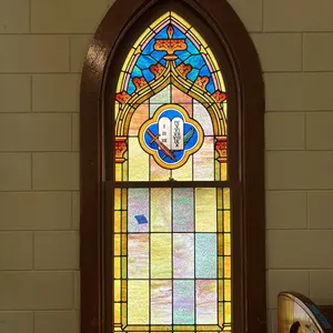 STAIN GLASS WINDOW 30”x75”(BRING TOOLS AND HELP TO REMOVE)