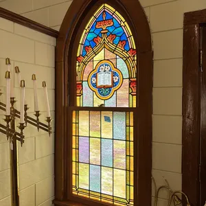 STAIN GLASS WINDOW 30”x75”(BRING TOOLS AND HELP TO REMOVE)