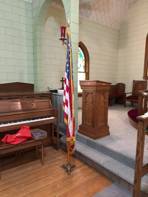 AMERICAN FLAG AND STAND
