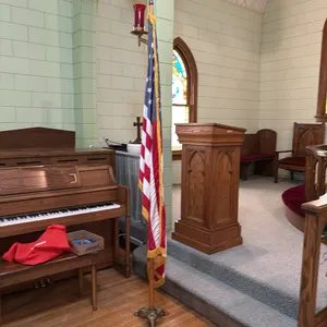 AMERICAN FLAG AND STAND