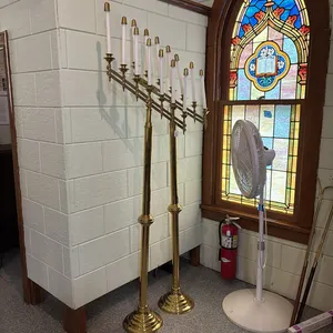 BRASS CANDLE OPERAS FLOOR STAND