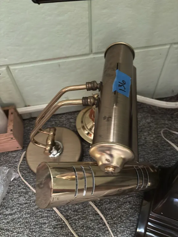 2 BRASS PIANO LAMPS