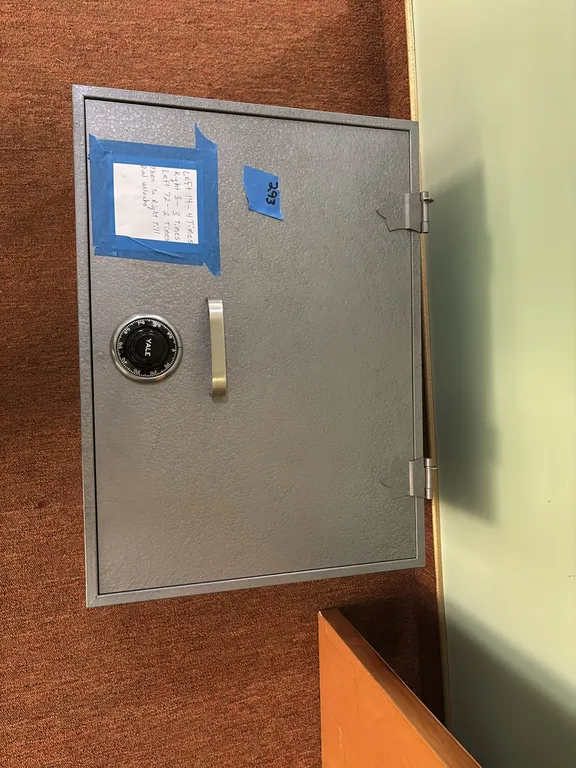 YALE SAFE WITH COMBINATION 16”x22”x11”