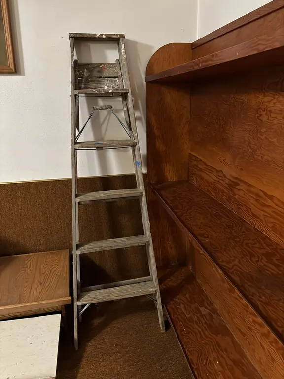 OLD WOODEN STEP LADDER 6’