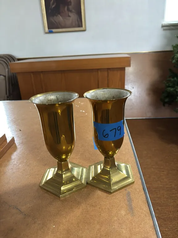 BRASS FLOWER VASES