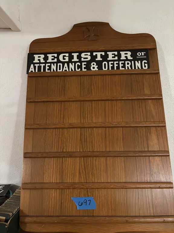 WOODEN MESSAGE BOARD WITH LETTERS AND NUMBERS