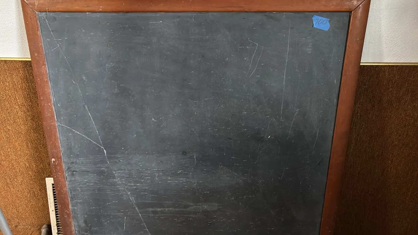 SLATE BOARD WOODEN FRAME WITH CRACKS 46”x46”(LARGE AND HEAVY BRING HELP TO REMOVE)