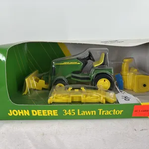 JOHN DEERE 345 LAWN TRACTOR DIE CAST METAL WITH ATTACHMENTS 1/16