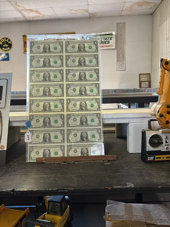1DOLLAR BILLS ON CUT SHEET