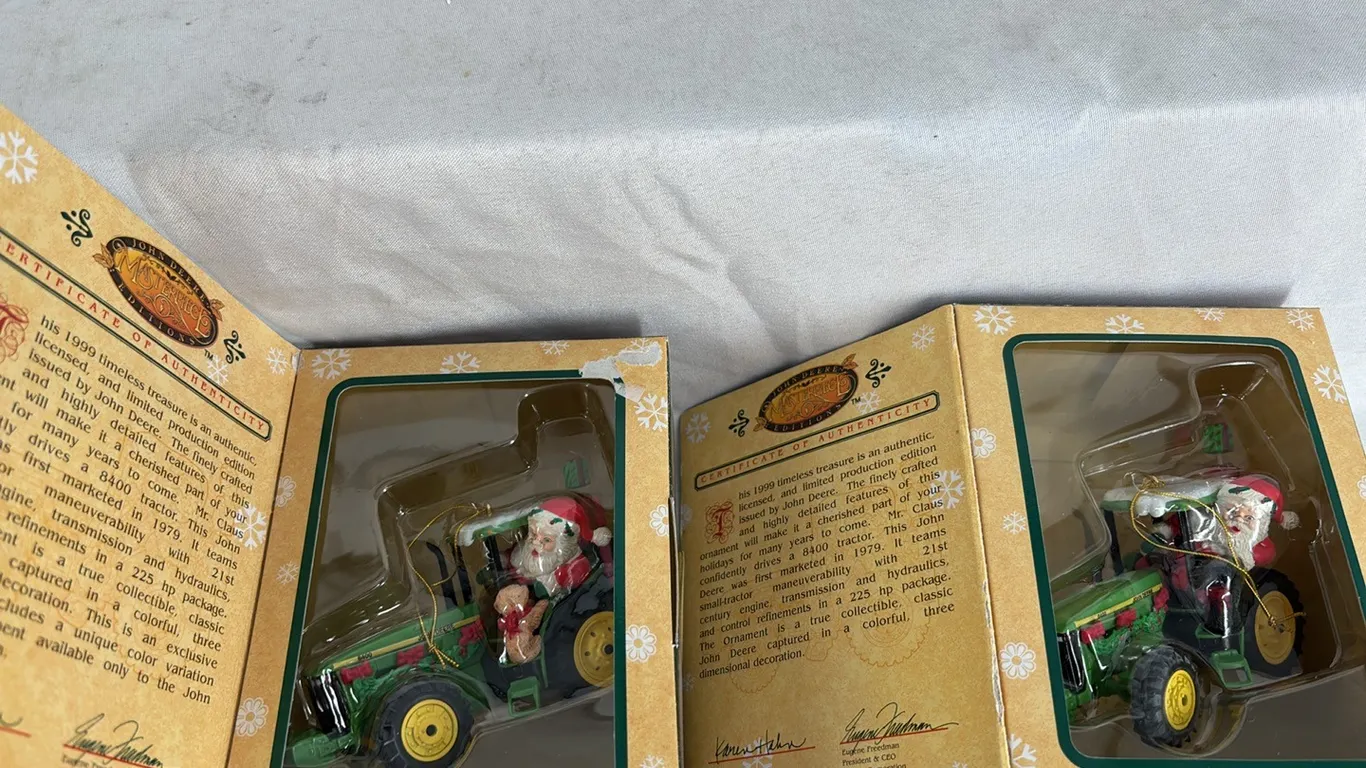 3 JONHN DEERE ORNAMENTS
