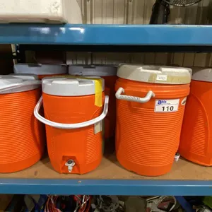 7 ORANGE RUBBERMAID COLD BEVERAGE DISPENSERS