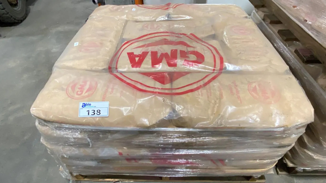 PALLET OF GMA PREMIUMBLAST GARNET- 55LB BAGS, APPROX 40 BAGS TOTAL
