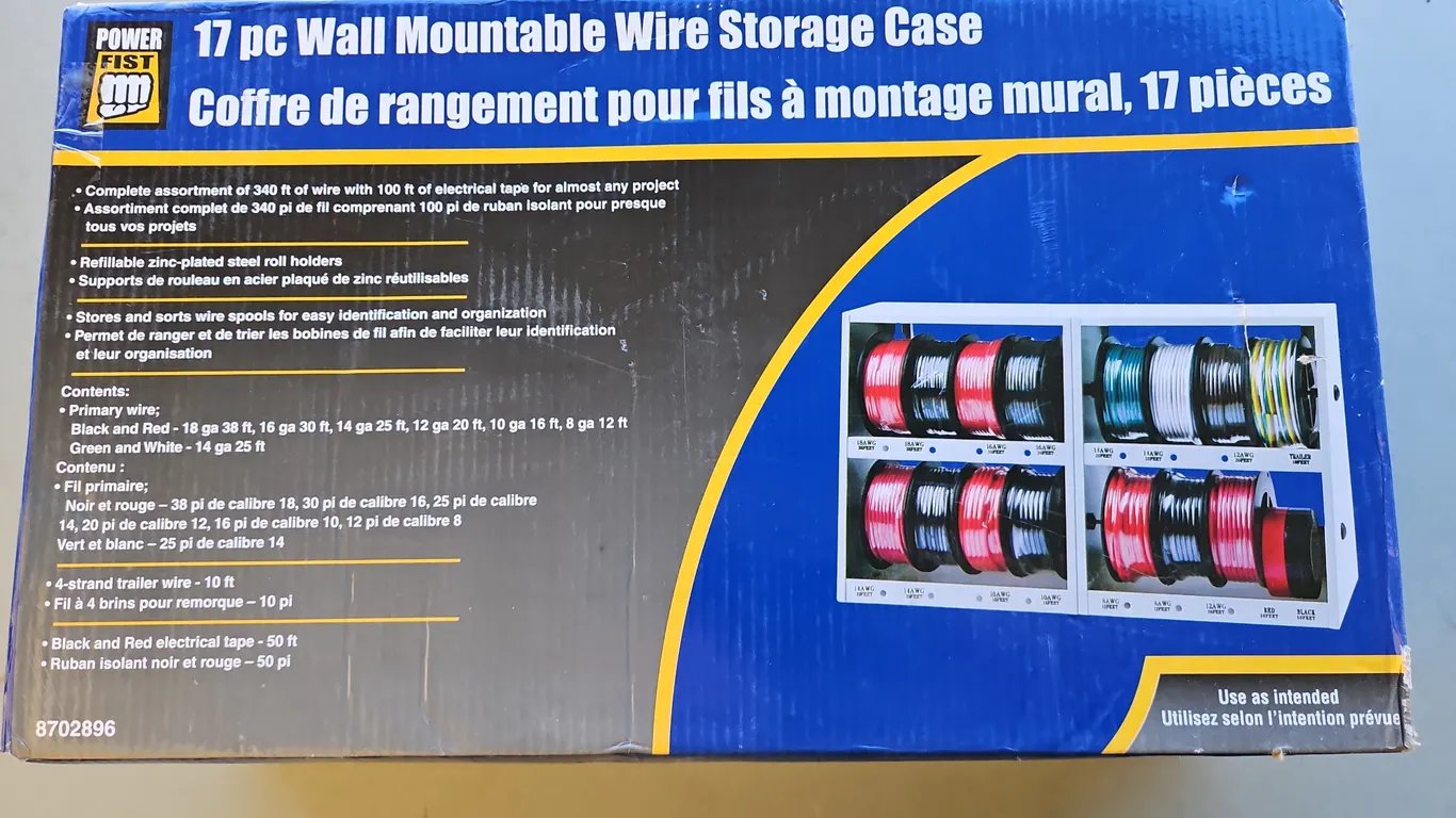 PowerFist 17 pc Wall Mounted Wire storage Case