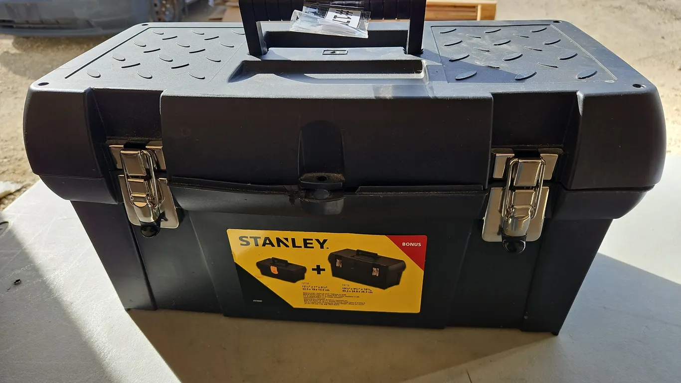 Stanley Tool Box With Various Household Items