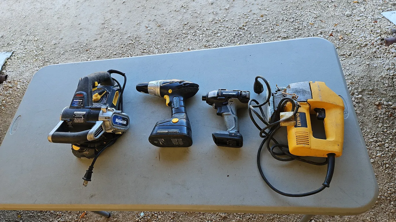 Mastercraft Corded Planer,Drill with Battery, Impact Driver No Battery and Corded Jig Saw