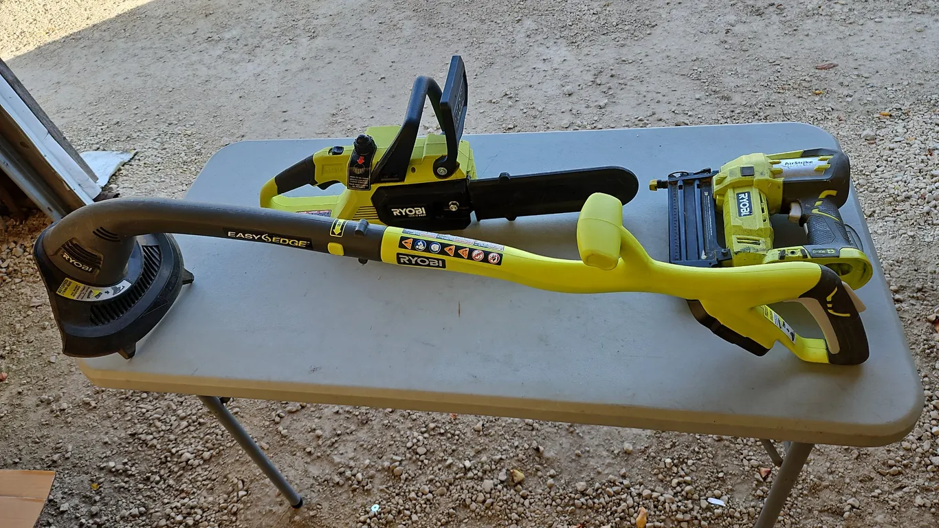 Ryobi Cordless Weed Eater,Chainsaw, BradNailer No Batteries