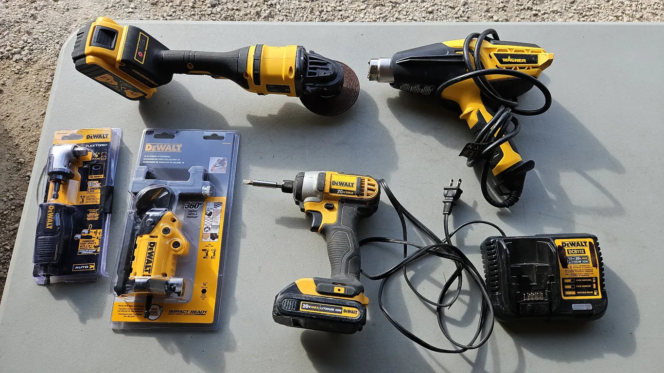 Assorted Dewalt Power Tools And Accessories