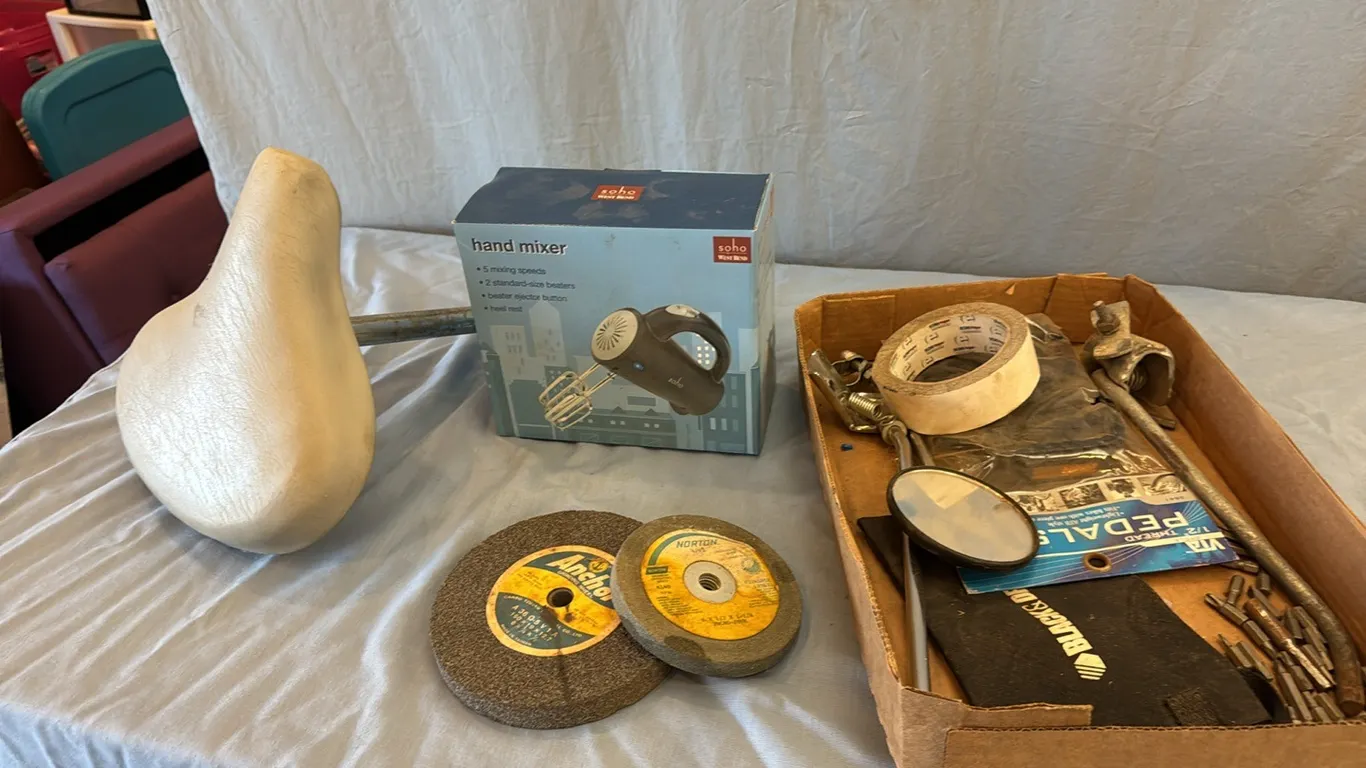 Bike seat, mixer, misc